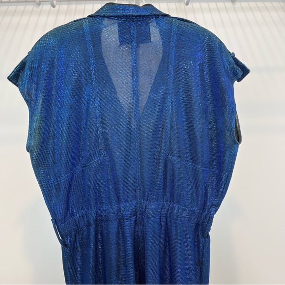 Carolina Ritzler Retro Blue Cap Sleeve Jumpsuit - Picture 13 of 16